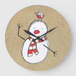Relógio Grande Snowman Wall Clock