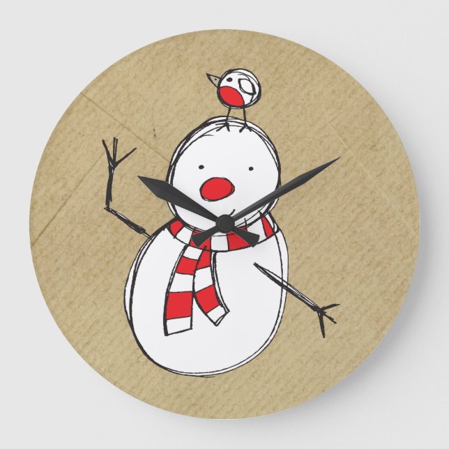 Relógio Grande Snowman Wall Clock (Frente)