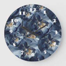 Sonho azul, Rosa Floral Patterno Wall Clock