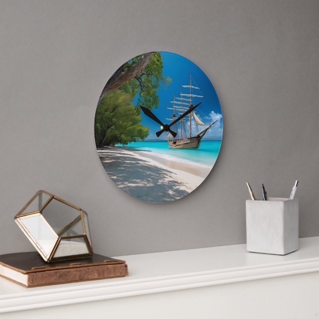 Relógio Grande Sonhos da Ilha - A Coleção de Amigos de Caribe (Escritório)