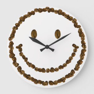 Relógio Grande Sorria com feijões de café