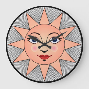 Relógio Grande Sorrindo face solar Símbolo de astronomia