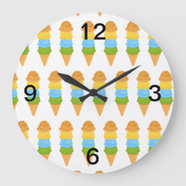 Relógio Grande sorvete cone colorido