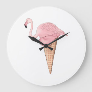 Relógio Grande Sorvete do flamingo