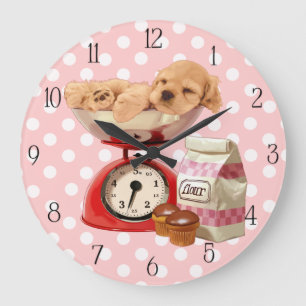 Relógio Grande Spanie do Cocker e escala retro