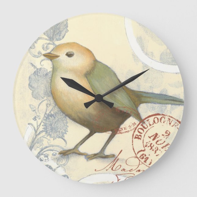 Relógio Grande Sparrow Amarelo e Verde no Fundo da Vintage (Frente)