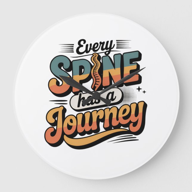 Relógio Grande Spine Care Journey and Body Alignment (Frente)