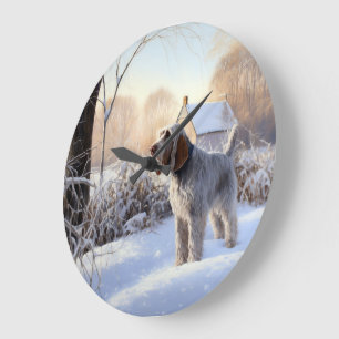 Relógio Grande Spinone Italiano Deixe Nevar Natal