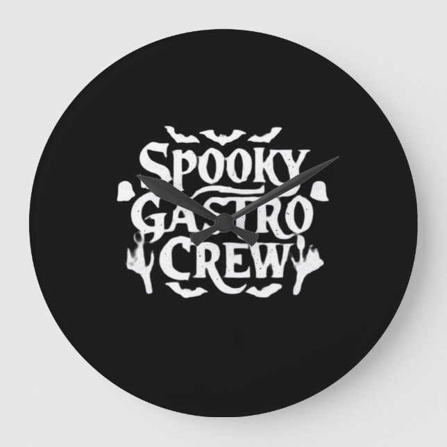 Relógio Grande Spooky Gastro Crew Gastro Enfermeiro Halloween Clá (Frente)