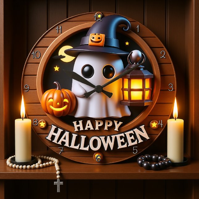 Relógio Grande Spooky Ghost Halloween Themed (Criador carregado)