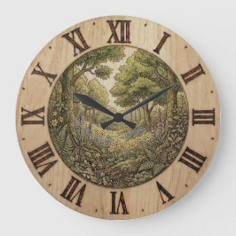Relógio Grande Spring Forest Wall Clock – Nature Decor