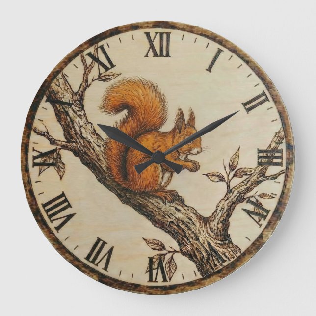 Relógio Grande  Squirrel Wall Clock (Frente)