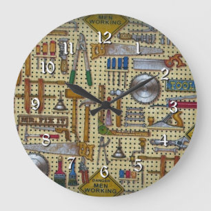 Relógio Grande Sr. Fix It Handyman Tools Wall Round Clock