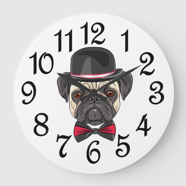 Relógio Grande Sr. Pug (Frente)