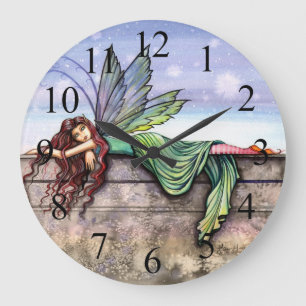 Relógio Grande Star Gazer Fairy Fantasy Art Wall Clock