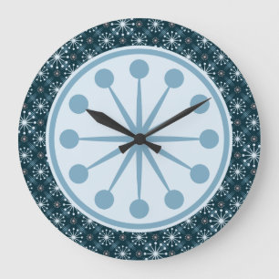 Relógio Grande Starburst e linhas azul do teste padrão do meio