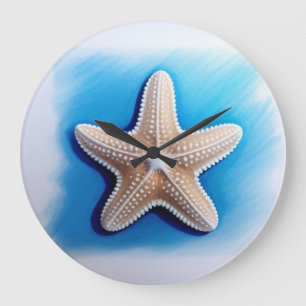 Relógio Grande Starfish Crayon Drawing