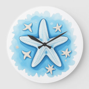 Relógio Grande Starfish em azul