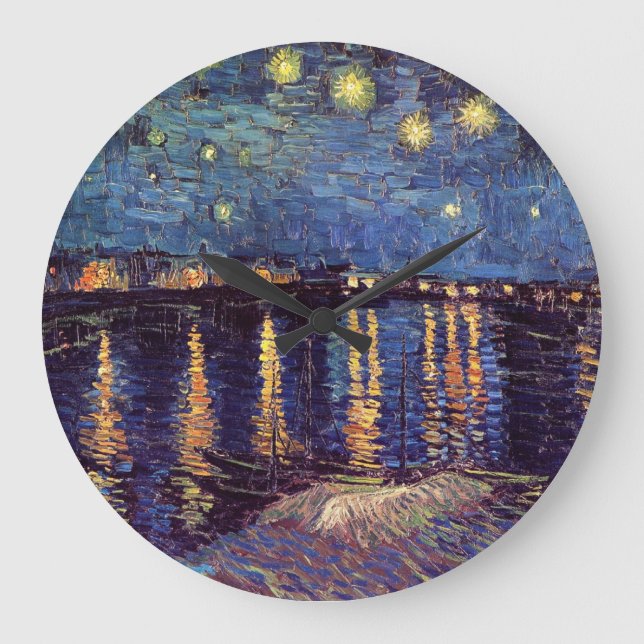 Relógio Grande Starry Night Over the Rhone - Van Gogh (Frente)