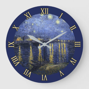 Relógio Grande Starry Night por van Gogh Wall Clock