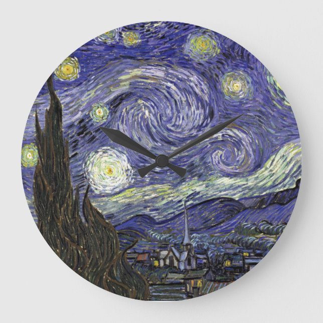 RELÓGIO GRANDE STARRY NOITE VAN GOGH WALL DESIGNER CLOCK - PRESEN (Frente)
