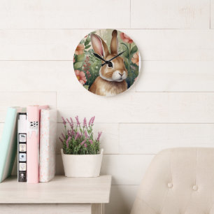 Relógio Grande Starry Primavera Bunny Clock