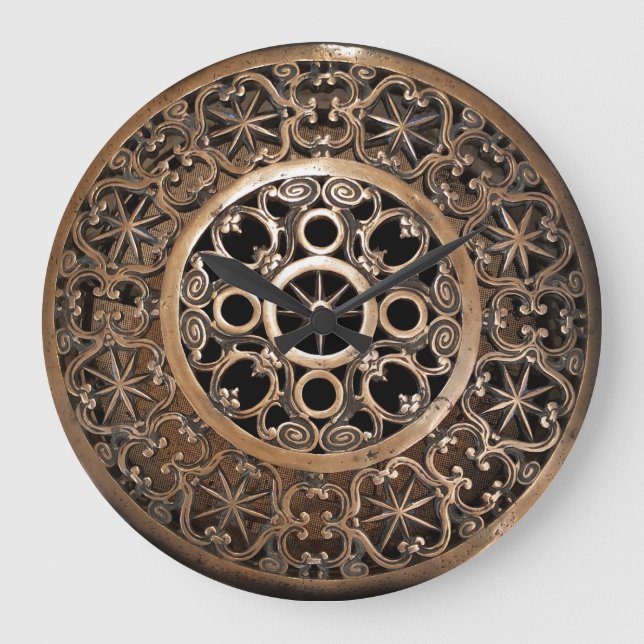 Relógio Grande Steampunk antigo do bronze do metal do vaticano (Frente)