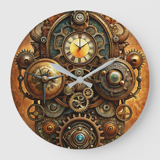 Relógio Grande Steampunk Art Wall Clock (Frente)