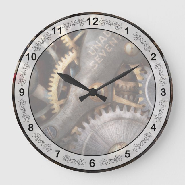 Relógio Grande Steampunk - Engrenagens - Horologia (Frente)