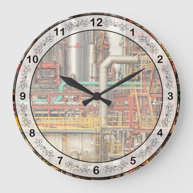 Relógio Grande Steampunk - ilusão industrial (Frente)