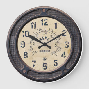 Relógio Grande Steampunk Vintage Train Station Wall Clock