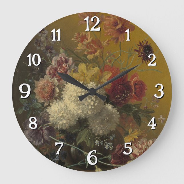 Relógio Grande Stilleven encontrou Bloemen - Elegante Vintage Flo (Frente)