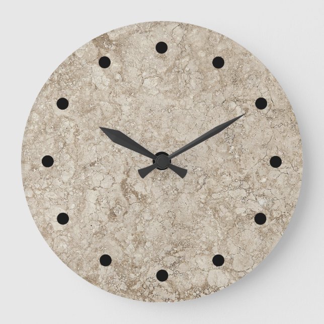 Relógio Grande Stone Look Pattern Kitchen Wall Clocks (Frente)