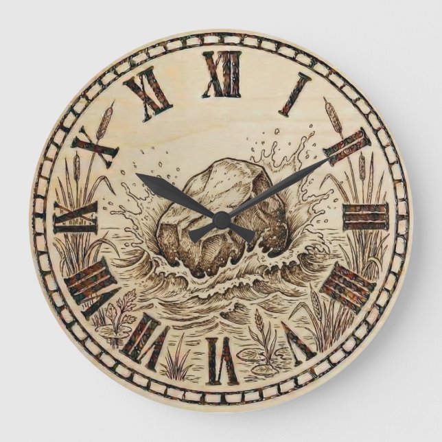 Relógio Grande  Stone - Wall Clock  (Frente)