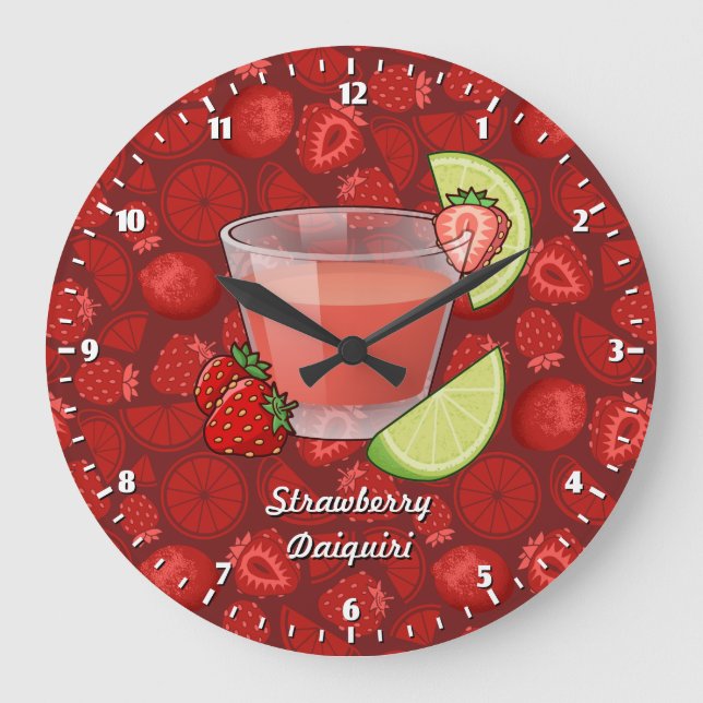 Relógio Grande Strawberry Daiquiri Large Clock (Frente)