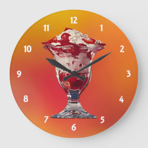 Relógio Grande Strawberry Sundae Clock