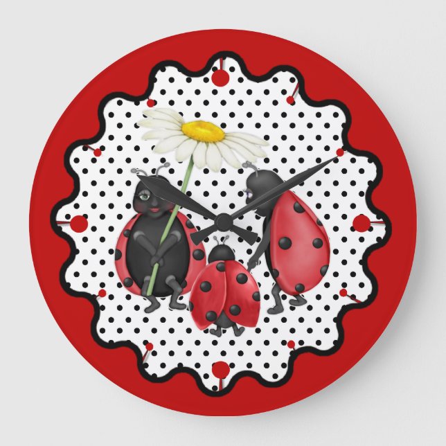 Relógio Grande Stroll da Família Ladybug (Frente)