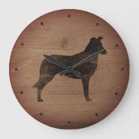 Suave Collie Silhouette Rustic Style