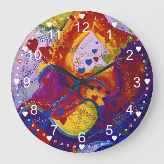 Relógio Grande Subterrâneo - Abstrato do Crimson & Iris Hearts