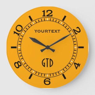 Relógio Grande Sun Yellow Decor Dial Easily Personalize This
