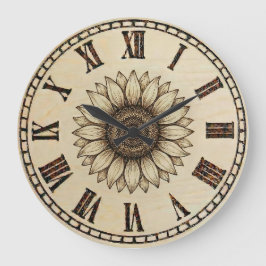 Relógio Grande Sunflower Wall Clock