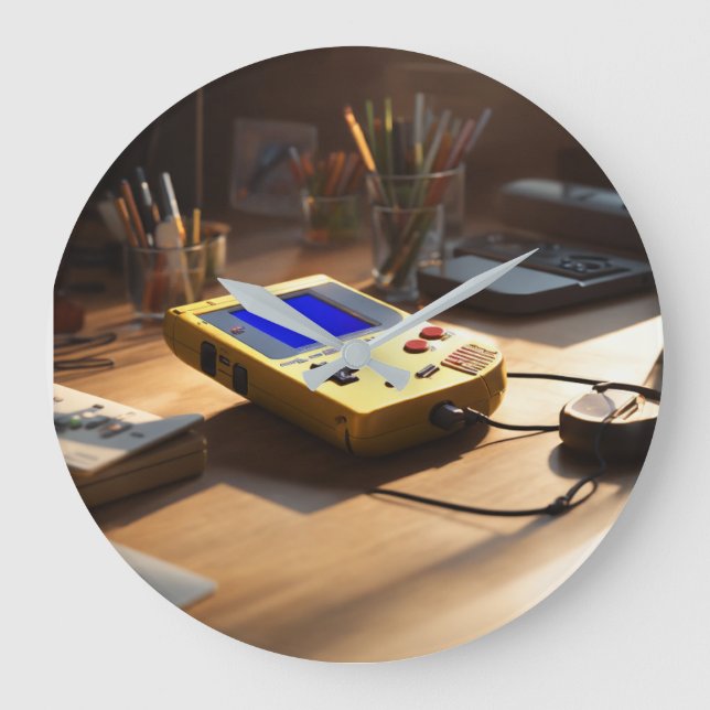 Relógio Grande Sunlit Nostalgia: Retro Handheld Revival (Frente)