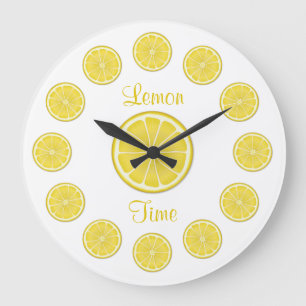 Relógio Grande Sunny Lemon Time Wall Clock
