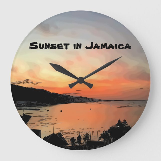 Relógio Grande Sunset in Jamaica (Frente)