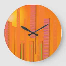 Relógio Grande sunsets over a cyberpunk futuristic city