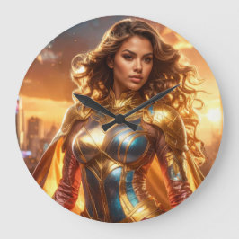 RELÓGIO GRANDE SUPER-HEROÍNA - SUPER-HEROÍNA FEMININA