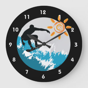 Relógio Grande Surfing Design Wall Clock