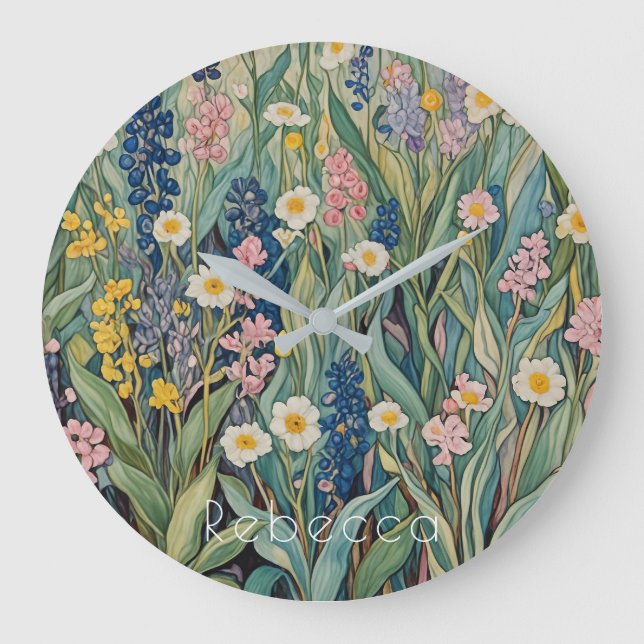Relógio Grande Sussurreiros de Prados: Pastel Selvagens (Frente)