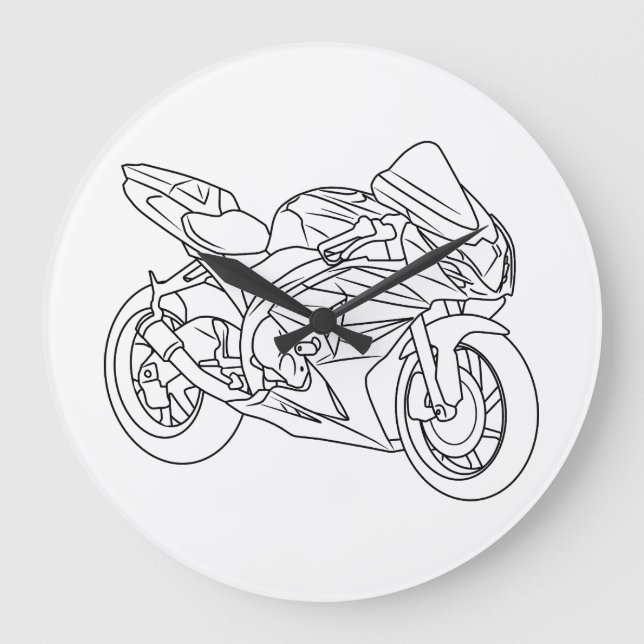 Relógio Grande Suzuki GSX-R Line art (Frente)