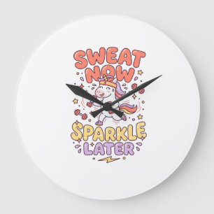 Relógio Grande Sweat de Unicórnio Agora Brilhe Mais Tarde Impress